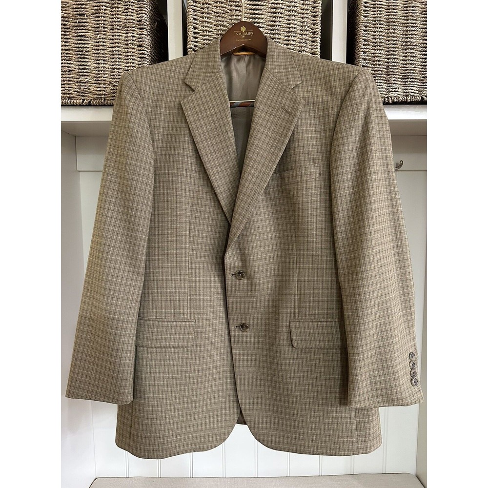 Bill Blass Menswear Brown 2 Button Blazer Suit Jacket, 41R